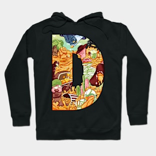 Copy of Initial Letter D doodle art Hoodie